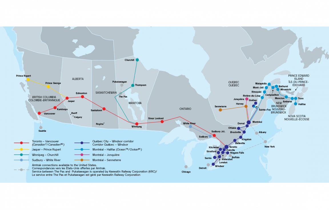 Canada Rail Map