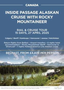 Inside Passage Alaskan Cruise with Rocky Mountaineer Belfast April 2025